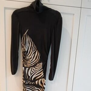 💋Roberto Cavalli Zebra Turtle Neck Dress size 40 *used